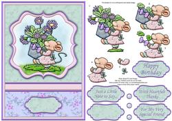 Mouse & Plant Pot Topper & Decoupage