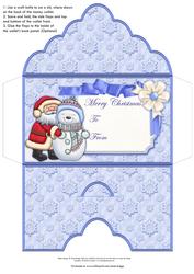 Christmas Money Wallet Envelope Santa Hugs