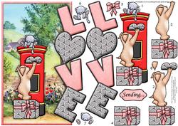 Sending Love Over the Side Card & Decoupage
