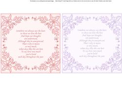 Floral Toppers & Verses Pink Lilac Digital Stamps or Insert