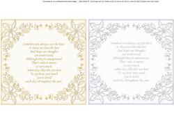 Floral Toppers & Verses Silver Gold Digital Stamps or Insert