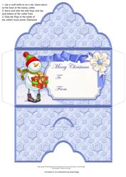 Christmas Money Wallet Envelope Snowman Gift