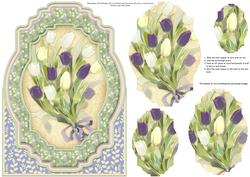 Over the Edge Tulips Card Front & Pyramage