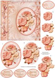 Shabby Chic Peach Florals Topper & Decoupage