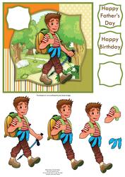 Happy Hiker Card Topper & Decoupage