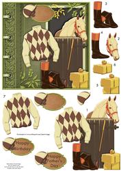 Horse Racing Gear Card Topper & Decoupage