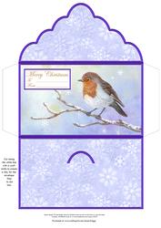 Christmas Money Wallet Envelope Robin