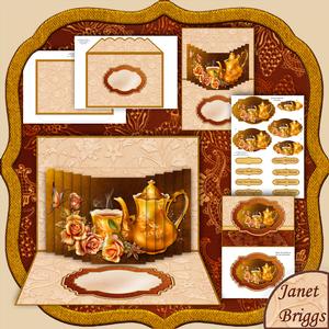 Pop Up Scene Tea Time 3D Card Kit