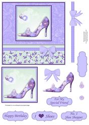 Shabby Chic Shoe Lilac Quick Card