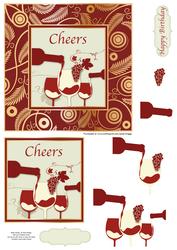 Cheers Contemporary Wine Topper & Decoupage