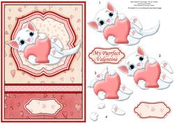 Purrfect Valentine Card Topper & Decoupage