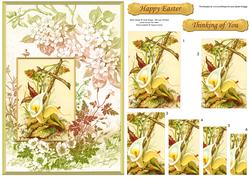 Vintage Easter Lily & Cross Topper & Pyramage