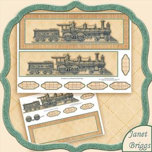 Vintage Train on the Right Track Decoupage Mini Kit