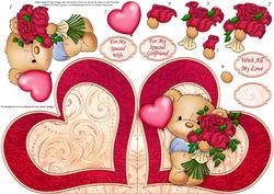 Bertie's Bouquet Heart Shape Card & Decoupage