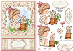 Hello Bunny Cute Card Topper & Decoupage