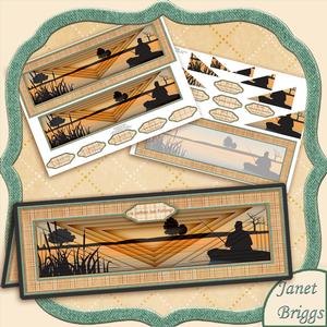 Fishing Lakes 3D Illusion Card 2 Sheet Mini Kit