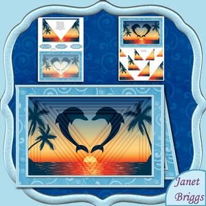 Dolphins 3D Illusion Card 2 Sheet Mini Kit