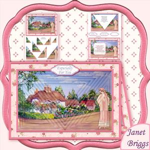 Cottage View 3D Illusion Card 2 Sheet Mini Kit