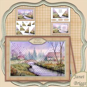 Water Under the Bridge 3D Illusion Card 2 Sheet Mini Kit