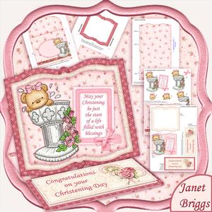 Christening Girl Baptism Bows Open Book Easel Kit