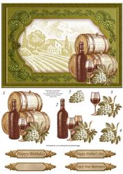 Taste of Provence Birthday Retirement Wine Decoupage