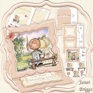 Just Married Wedding Easel Card Kit & Decoupage