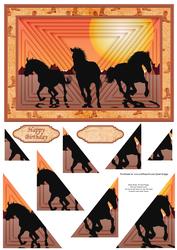 Horses 3D Illusion Card with Pyramage