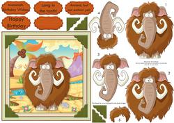 Long in the Tooth Mammoth Birthday Topper & Decoupage