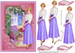 Lady in Cottage Garden Topper & Decoupage
