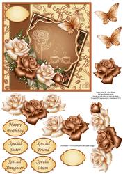 Coffee and Roses Card Topper & Decoupage
