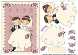 Cute Wedding Card Front & Decoupage