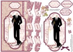 Wedding Day Over the Side with Decoupage