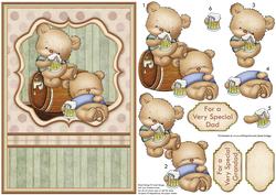 Beer Teds Drinking Mates Card Topper & Decoupage