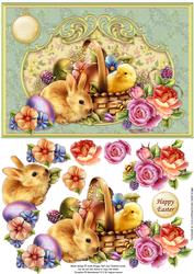 Easter Basket & Roses Card Topper & Decoupage