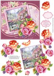 Cottage Garden Jigsaw Card & Decoupage