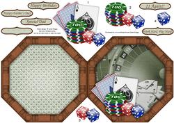 Gambling Poker Table Shape Card & Decoupage
