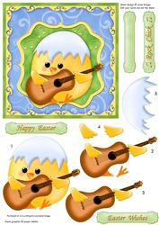 Rock Chick Birthday or Easter Topper & Decoupage