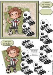 Soccer Star Black White Topper & Decoupage Football Fans