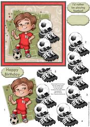 Soccer Star Topper & Decoupage Red & White Football Fans