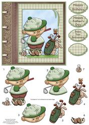 Snail Tee Golf Card Topper and Decoupage