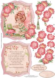 Birthday Wishes from Fairybook Topper & Decoupage