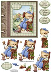 Gardening Pop Card Topper & Decoupage Muted Colours