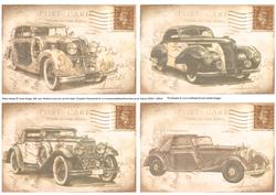 Vintage Cars 4 Vintage Postcard Toppers