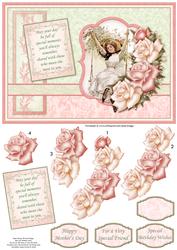 Vintage Lady on Swing Card Topper & Decoupage