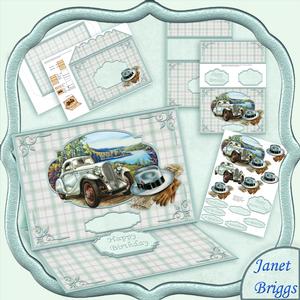 Out in the Country Vintage Male Easel Card Kit
