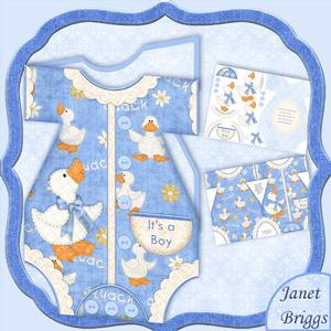 Baby Boy Romper Suit Shaped Card Mini Kit
