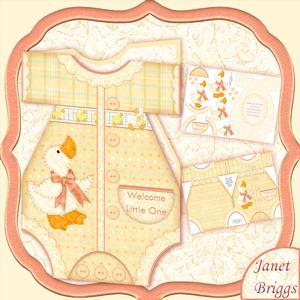 Baby Girl or Boy Romper Suit Shaped Card Mini Kit