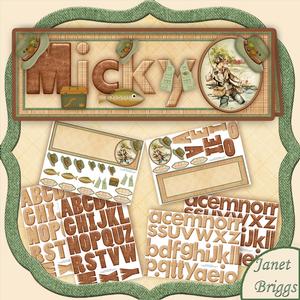 Create Any Name Vintage Fishing Card Kit & Decoupage