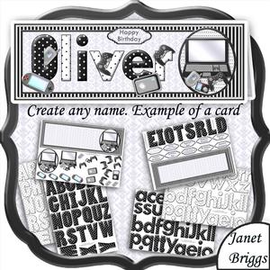 Create Any Name Computer Games & Gadgets Card Kit