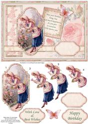 Vintage Rose Garden Card Topper & Decoupage